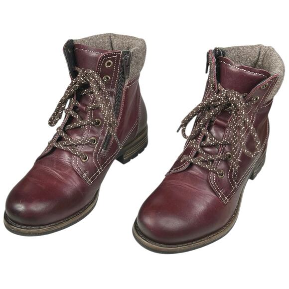 Taos Women’s Cutie Red Leather Side Zip Ankle Boot Size US 5.5 - Picture 6 of 11